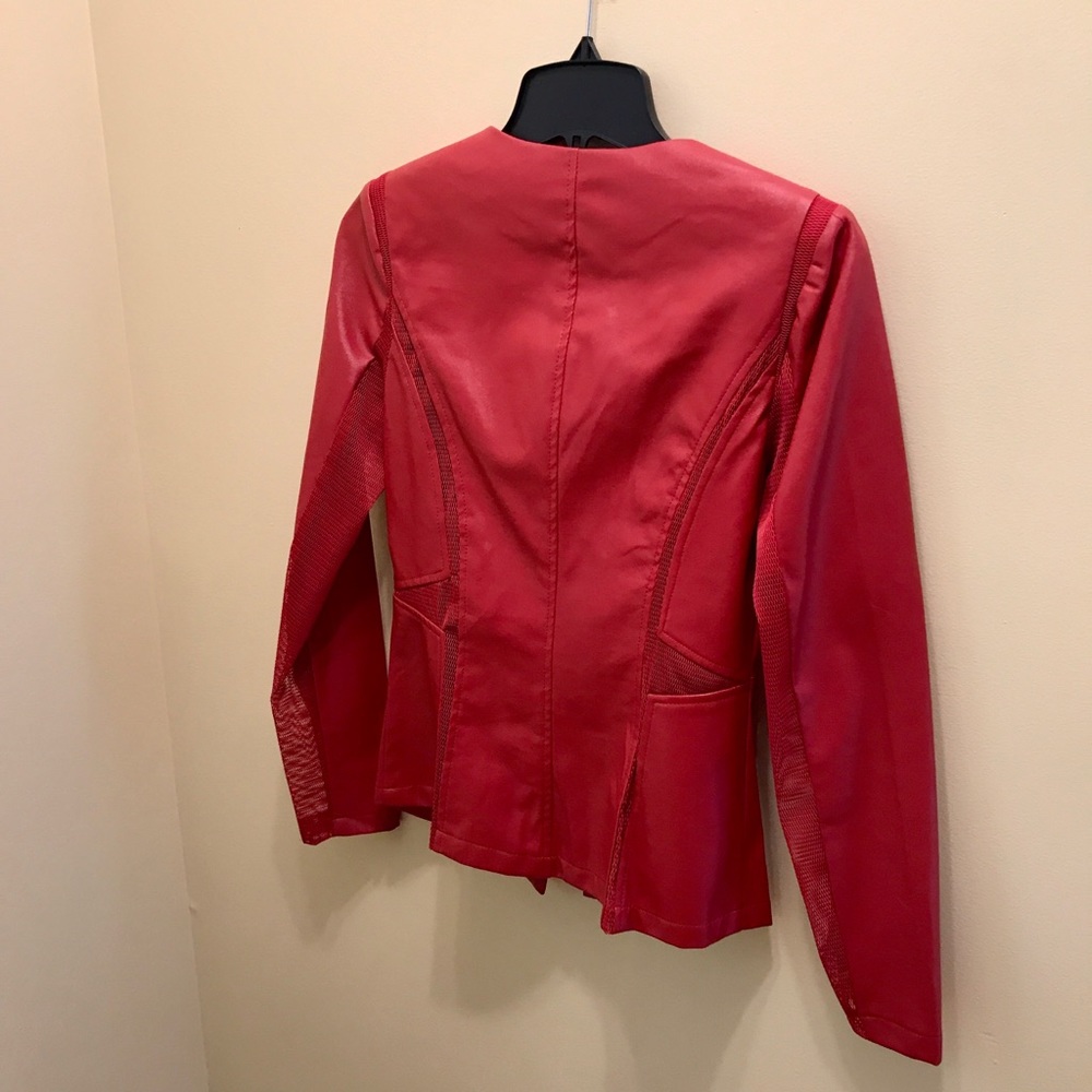 Faux leather jacket, Red - Picture 3 of 3